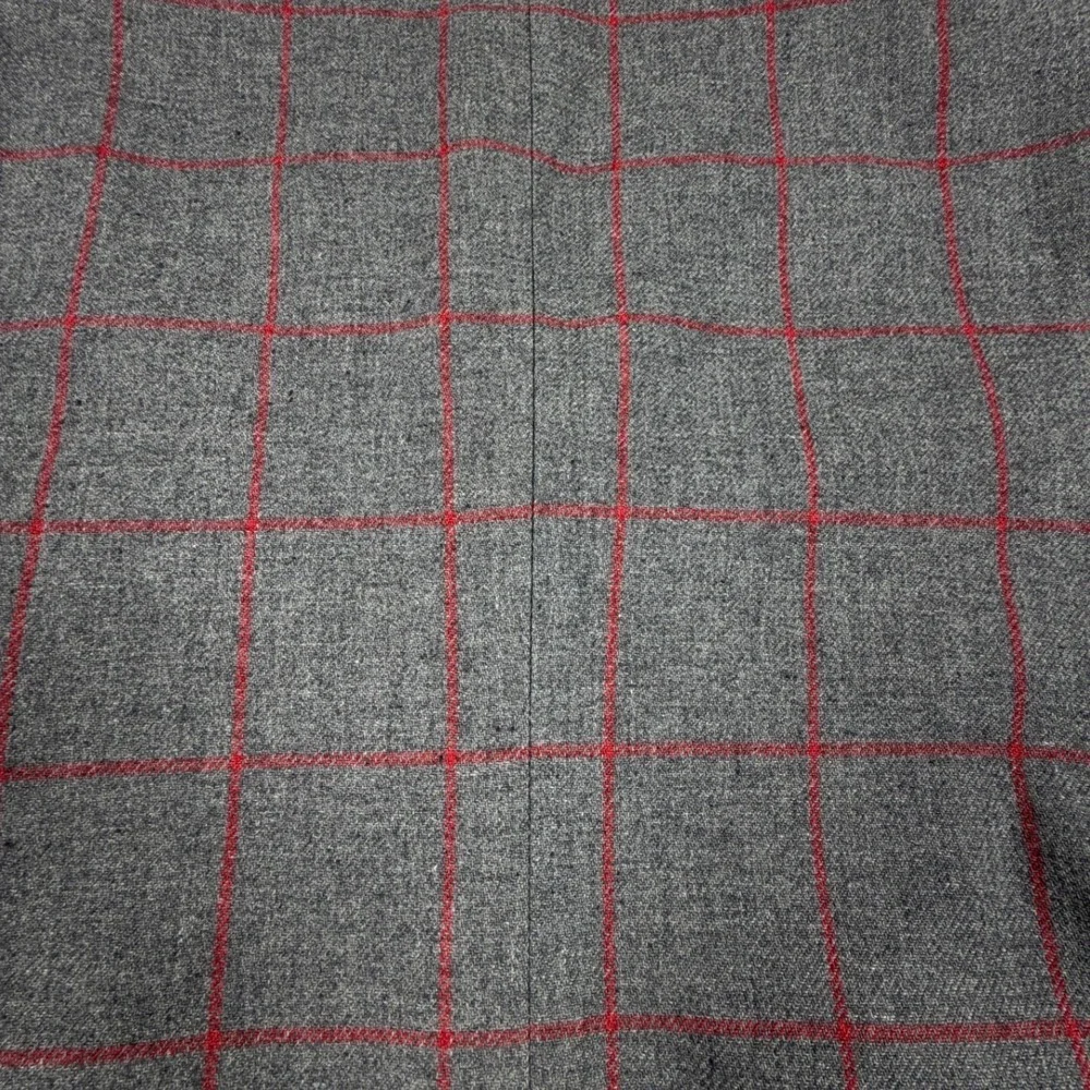 Sand Blazer Mens EU50 US 38R Gray Red Plaid Wool Blend Two Button Blazer